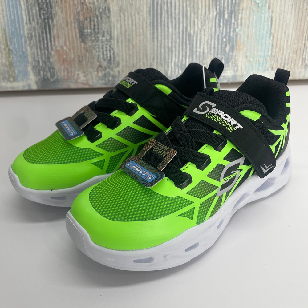 SKECHERS Toddlers Size 5 Light-Up Sneakers Hook & Loop NEW